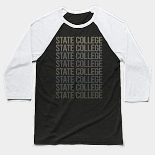 Gray Text Art State College Baseball T-Shirt